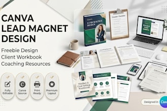 design canva lead magnet, freebie and client workbook for coaches