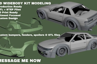 3d widebody kit 3d car modeling bumper fender spoiler fabrication 3d print model