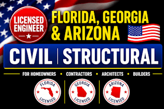 be civil structural engineer for arizona florida georgia city permit drawings