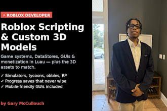 script your roblox game and create 3d models and assets