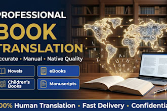 translate your book, ebook, novel, manuscript professionally by hand