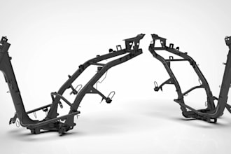 design motorcycle chassis frame and suspension,custom bike frame,solidworks,cad