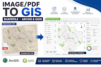 digitize map from image pdf to gis shapefile vector gis using arcgis qgis