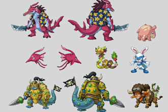 create custom fakemon sprites in pixel art