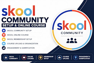 skool community, skool online course, skool membership set up