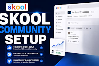 setup skool community skool community manager skool setup online community setup