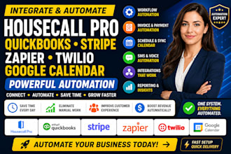 integrate housecall pro quickbooks stripe zapier twilio google calendar automati