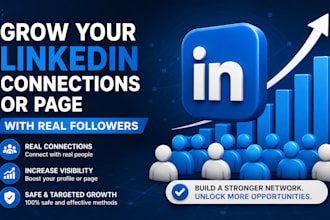 grow your fast linkedin connections or linke din page with real followers