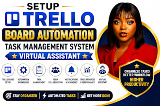 setup trello board automation task management system virtual assistant