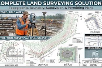 do land survey, boundary survey, alta, property survey and site plan drawings
