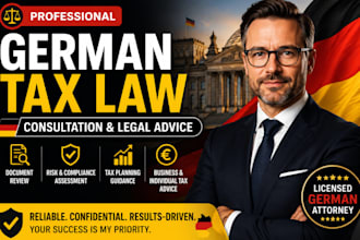 provide german tax law consultation and intellectual property legal services