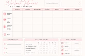 design custom fitness planners and habit trackers