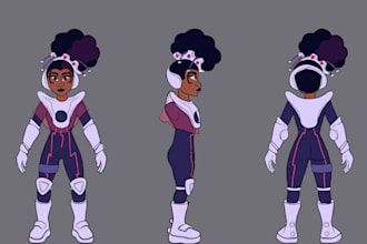 design fantasy game character, npc design, turnaround sheet, 2dcharacter design