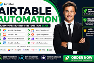 build airtable automation, CRM, database, softr portal and integrations
