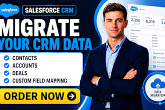 migrate salesforce CRM data import contacts deals accounts custom fields mapping