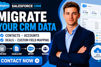 migrate salesforce CRM data import contacts deals accounts custom fields mapping