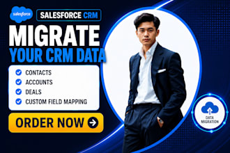 migrate salesforce CRM data import contacts deals accounts custom fields mapping