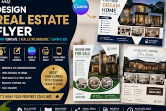 design real estate flyer canva template real estate brochure canva flyer