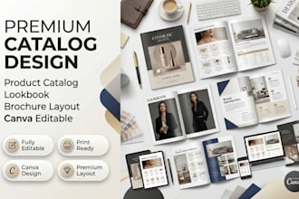 design canva product catalog, catalogue, lookbook and brochure layout