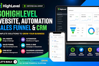 build gohighlevel website, ghl automation, ghl sales funnel, ghl crm, ghl expert