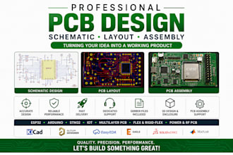 design pcb design circuit schematic design pcb layout esp32 pcb assembly