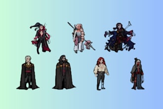 design professional pixel art animation character sprites and retro game