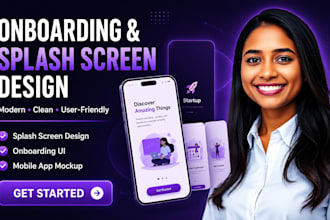 design modern mobile app onboarding and splash screen UI mockups