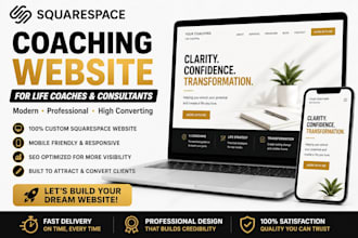 design squarespace coaching website for life coaching business consultant