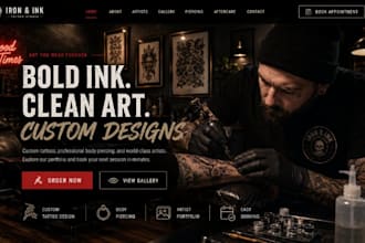 design wix tattoo studio website body piercing tattoo gallery artist website
