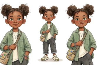 create hand drawn character turnaround and expression sheets