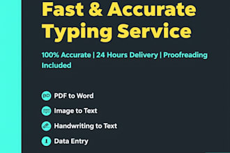 do fast and accurate bangla english typing, PDF to word, data entry