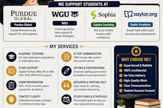 wgu courses,purdue global,saylor and sophia