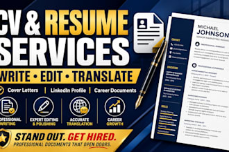 write, edit and translate your CV, resume and cover letter