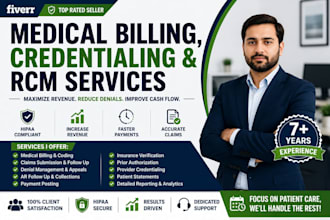provide full cycle rcm, ar follow up and credentialing
