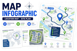 design professional map infographic location map site plan map for presentation
