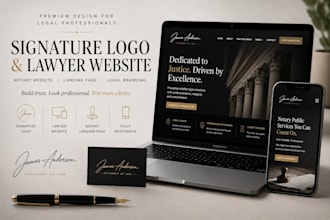 build a modern notary website,luxury signature,brand identity and notary service