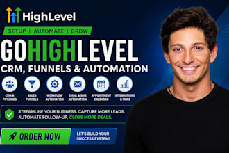 build your gohighlevel CRM, sales funnels, workflows, and appointment booking