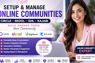 setup circle community networks skool setup ghl kajabi online community manager