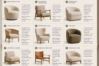 design furniture b2b catalog, promotional materials, linesheet for manufacterers