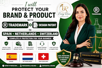 secure your brand product with tm, design patent in spain netherland switzerland