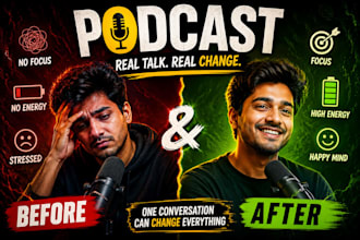 design professional youtube podcast thumbnails designer