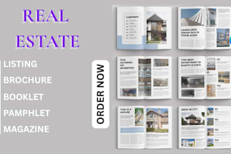 design luxury real estate property listing brochure pamphlet, magazine