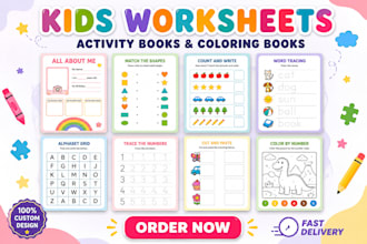 create engaging kids worksheets activity books and coloring books design