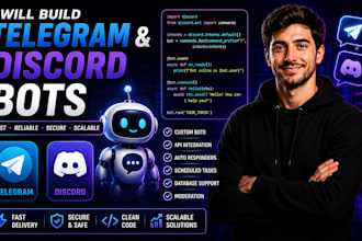build telegram or discord bots and python automation scripts