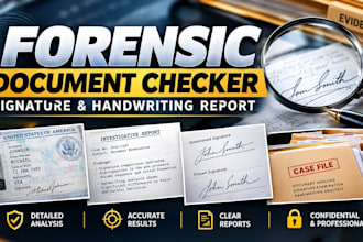 do forensic document analysis, signature verification and handwriting examine