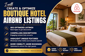 create and optimize boutique hotel airbnb listings