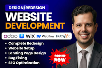 build develop odoo website hubspot landing page webflow 3d framer wix design