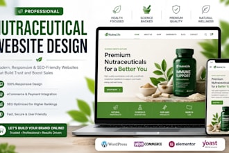 build nutraceutical website, collagen supplement, protein supplement website