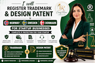 file trademark and design patent in denmark sweden norway for startup businesses