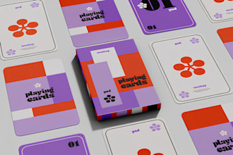 draw card game design, card illustration card game board game card box mockup